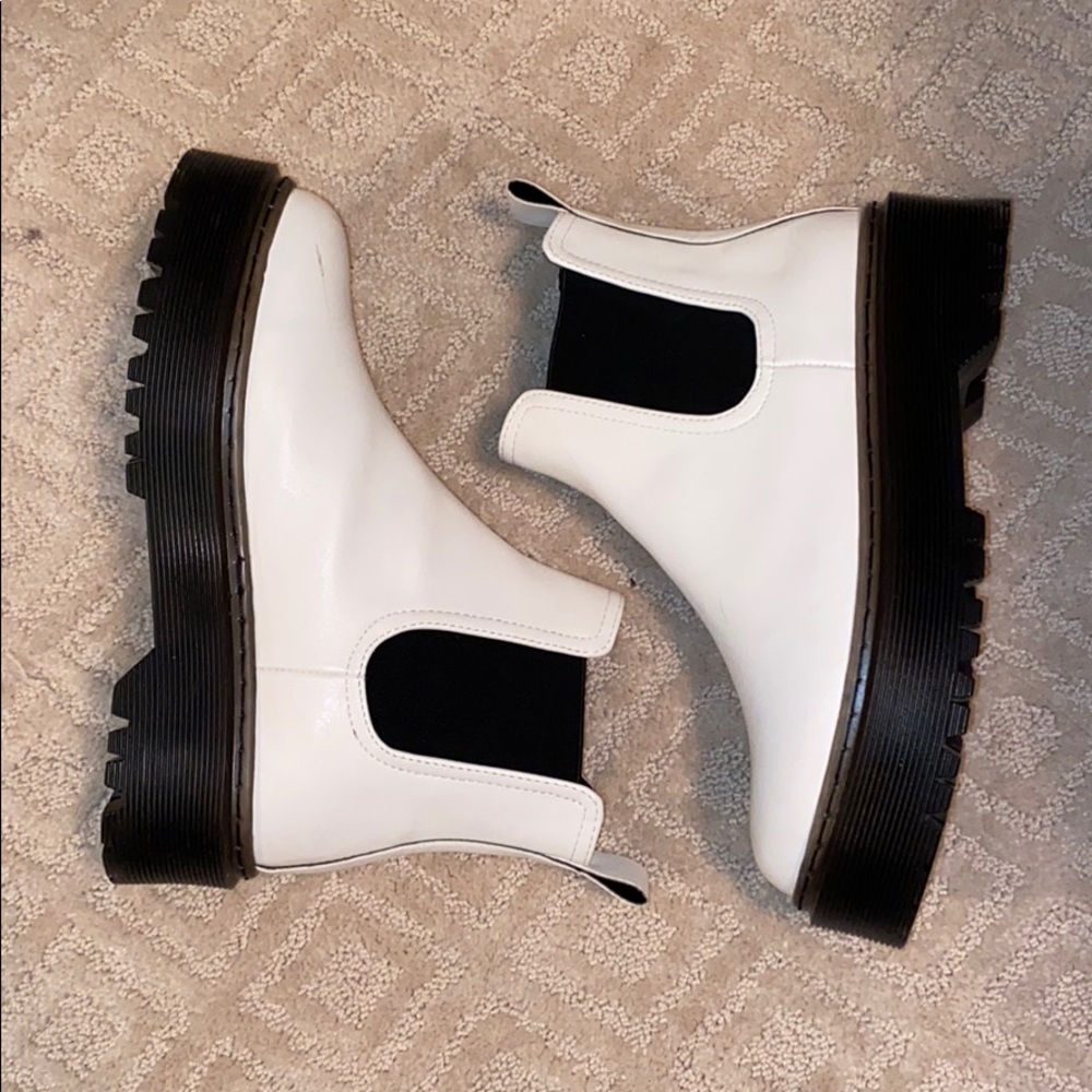 Doc Marten look alike white ankle boots